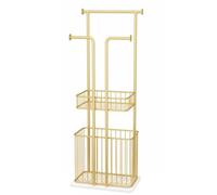 Towel Rack Standing Towel Rail Standing Towel Rack Towel Shelf With Laundry Hamper Basket Metal Towel Stand With Marble Base Towel Holder Free Standing (Color : Gold)
