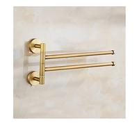 Towel Rack Towel Rail for Bathroom, Antique Brass Folding Movable Bath Towel Bars, Bathroom Towel Racks Towel Hanger, Wall Mounted 2-4 Layers Rotatable Towel Holder/Two Bars B Bathroom Hardwar The New