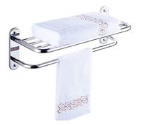 Towel Rack Towel Rail Stainless Steel Towel Rack with Towel Wall Mounted Towel Holder 2 Tier Towel Shelf Storage Organizer Hotel Bath Towel Bar Towel Holder/a/60Cm