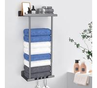 Towel Rack, Towel Storage Self Adhesive, Towel Holder Wall Mounted, Adjustable Bathroom Towel Storage, Towel Rack Wall Mounted, Black Towel Rail Bathroom Towel Holder, No Drilling Bathroom Storage
