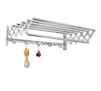 Towel Rack Wall Mount Clothes Airer Drying Rack Clothing Foldable Retractable Folding Dryer Rack for Laundry Room Bathroom Tower Rail Bar Space-Saving Garment