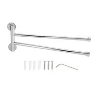 Towel Rack Wall Mounted Rotating Towel Hanger Shelf Sturdy Durable 360 Degree Swing Out Design for Bathroom Towel Storage Zinc Alloy Base Stainless Steel Bar 2 Arms or 3 Arms (Two-Pole)