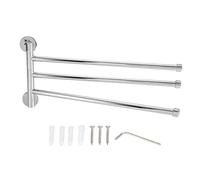 Towel Rack Wall Mounted, Swivel Towel Rail Towel Bar Rotating Towel Holder with 3 Arms for Bathroom Kitchen- Durable and Space-Saving