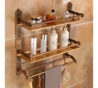Towel Rack - Wall Mounted,with Hook,Integrated Towel Rack,European Style Towel Rack,Bathroom Accessories,One Multi-Purpose Rack; Drilling rig Installation Bathroom (Size : 50cm)