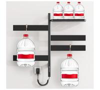 Towel Rack Warmer 180° Rotating, Towel Dryer for Bathroom with Timer, LED Display, Overheat Protection, Electric Towel Rack Plug-in or Hardwired,Black