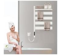 Towel Rack Warmer Rotatable 180°, Towel Warmers for Bathroom with Intelligent Touch Screen Timer, Fast Heating, Electric Towel Drying Rack Hard Wired/Plug-in,White