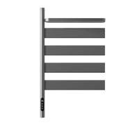 Towel Rack Warmer Rotatable 180°, Towel Warmers for Bathroom with Intelligent Touch Screen Timer, Fast Heating, Electric Towel Drying Rack Hard Wired/Plug-in,Gray