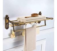 Towel Racks, Bathroom Towel Rack Wall Mounted Towel Holder,European-Style Towel Rack,Antique,Bathroom Space Aluminum Towel Holder,Wall-Mounted Retro Carved Towel Shelf/Color/a need