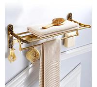 Towel Racks, Bathroom Towel Rack Wall Mounted Towel Holder,European-Style Towel Rack,Antique,Bathroom Space Aluminum Towel Holder,Wall-Mounted Retro Carved Towel Shelf/Color/a need