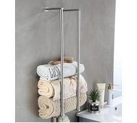 Towel Racks for Bathroom, Wall Mounted Towel Storage Holder, Stainless Steel Bathroom Towel Holder Can Hold 6 Bath Sheets for Bathe Towels and Hand Towels (Silver)