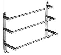Towel Racks, Towel Rack Towel Holder Towel Rails Bath Towel Holder Stainless Steel Brushed Towel Rack with Hooks 3 Tiers Hangitowel Storage Rail Wall Mounted Towel Rack for Kitchen Bathroom Hotel Hand