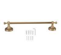 Towel Rail, 40cm Wall Mounted Towel Bar Gold Hand Towel Holder Vintage Towel Rail Single Layer Brass Antique Towel Holder Dish Cloth Hanger(Gold)