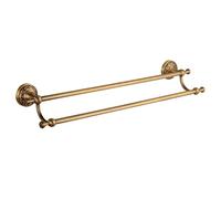 Towel Rail Antique Brass Towel Rack Bathroom Holder Double Bar Shelf Rail 40-80cm Accessories Bathroom Rack(40cm)