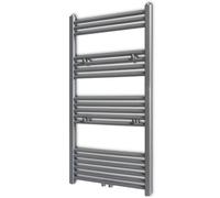 Straight Steel Towel Rail Central Heating Bathroom Radiator Black 600 x 1160 mm