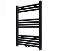 Curved Steel Towel Rail Central Heating Bathroom Radiator Black 500 x 764 mm