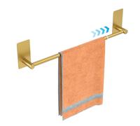 Towel Rail, No Drilling Towel Rail, Self-Adhesive Towel Rack Wall Mounted, Adjustable 40-75 cm Towel Holder SUS304 Stainless Steel for Bathroom and Kitchen -Gold
