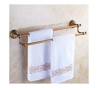 Towel Rail Rack Towel 60Cm Double Rails, Antique Brass Wall Shelves Towel Holder, Bath Shelf Hanger, Bathroom Accessories Towel Rack for Bathroom Kitchen/Antique-3711Zf