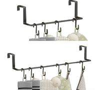 Towel Rail Radiator Heating Rack with Hooks for Towels Clothes and Small Accessories No Drilling Needed Metal Frame Reliable for Daily Use (Black)