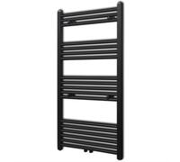 Towel Rail Radiator Steel Black 600x1160mm Straight Wall-Mount Heated for BathUK
