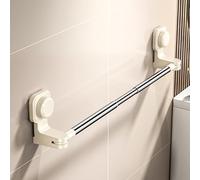Towel Rail Scalable, Vacuum Suction Towel Holder, Bath Towel Bar Sucker Hook No Drilling Wall Mounted Towel Rack Reusable, for Bathroom En Suite or Toilet Kitchen black KeYJ