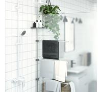 Towel Rail Silver Aluminium 47 x 280 cm 3-Arm Adjustable Free-Standing 18mm Arms