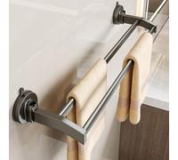 Towel Rail - Suction Cup Towel Holder, Towel Rail Wall Mounted, Space Aluminum Towel Bar Suction Towel Rack, Removable, for Bathroom En Suite or Toilet Kitchen