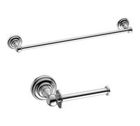 Towel Rail Toilet Roll Holder Bathroom Accessory Set Traditional Set Wall Mount