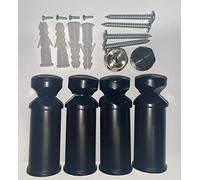 Towel Rail Wall Mount Brackets Black Suitable for Straight and Curved Radiator - 2. Black