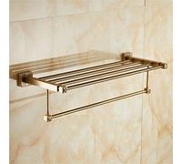 Towel Rails, Aluminum Wall Mounted Square Antique Brass Bath Towel Rack Active Bathroom Towel Holder Double Towel Shelf Bathroom Accessories Household faucets