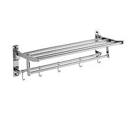 Towel Rails Bathroom Bathroom Towel Bar Towel Rack Bathroom Shelf Pole 2 Layer Bathroom Folding Towel Hanging Tower Hanger Towel Bracket Tower Hanger/40Cm
