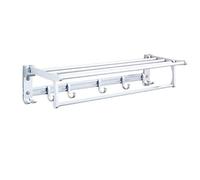 Towel Rails Bathroom Folding Towel Holder Space Aluminum Bathroom Shelf Wall Hanging 1-Tier Bathroom Receptacle Bathroom Storage Rack Towel Bar Towel Rack Tower Hanger/40Cm