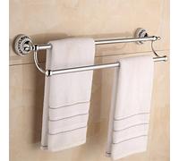 Towel Rails Blue and White Porcelain Towel Rack, European Style Towel Rail, Double Rod Bathroom Bathroom Towel Hanger Towel Racks/53Cm