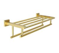 Towel Rails Double Towel Rail Wall Mounted 50Cm Towel Rack Bathroom Black Towel Bar Towel Hanger Black Towel Holder Towel Bar Towel Racks/Yellow/50Cm The New