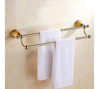 Towel Rails European-Style Golden Double-Bar Towel Rack, Bath Towel Rack, Bathroom Double Rack, Antique Hanging Towel Bar Towel Racks/66Cm The New