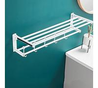 Towel Rails Hand Towel Bar Rack, Bathroom Towel Holder, White Bath Bathroom Storage Towel Rack, Bathroom Wall-Mounted Rack, Light Minimalist Towel Rail/Double Pole a Bathroom/