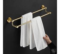Towel Rails Light All Copper Towel Rack, Towel Bar, Toilet Towel Holder, Toilet Double-Bar Towel Wall Hanging Rack Towel Racks/Brushed Copper 50Cm