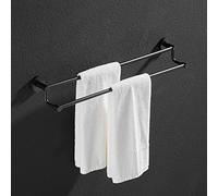 Towel Rails Light All Copper Towel Rack, Towel Bar, Toilet Towel Holder, Toilet Double-Bar Towel Wall Hanging Rack Towel Racks/Black 50Cm