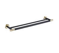 Towel Rails, Stainless steel light luxury black gold bathroom pendant set bathroom towel rack rack hardware (Color : One Size, Size (2 Household faucets