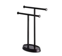 Towel Rails, Stainless Steel Towel Shelf Rack Bathroom Hotel Household Floor Double Pole Bathroom T-shaped Towel Rack (Color : Svart, Size : Talla ?nica) (Svart Tallanica) Household faucets
