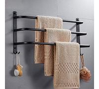 Towel Rails Towel Rack Towel Rail Towel Holder Wall Mounted Black Double Hook, Suit for Kitchen and Bathroom/50Cm Towel Racks/50Cm The New