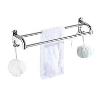 Towel Rails, Towel Rail Towel Bar Stainless Steel Towel Holder Bathroom Wall Mounted Towel Rack Hanger Double Hook Dual Towel Rack Shelf Towel Rack (Size : 50cm) () Household faucets