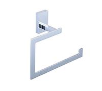 Towel Ring Brass Chrome Bathroom Hand Towel Toilet Roll Holder Wall Mount, Square Open-Arm Style