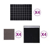 Towel Set 12-piece Black 100% Cotton Kitchen 50x70 Guest 50x50 Dishcloth 30x30.