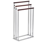 Towel Stand 45 x 84 cm Silver and Dark Wood CHARRAS
