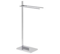 Beliani Towel Stand Silver Steel Bathroom Accessories Rack Rails Glossy | Metal, Chromed, Holds up to 2 kg, 45 x 20 x 86 cm
