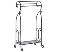 Beliani Towel Stand Black Iron Old Looking Vintage Bathroom Rack | Metal, Powder Coated, Full Assembly Required, 20 kg Capacity, 49 x 91 cm