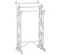 Towel Stand White Freestanding Rack Bathroom Vintage Old Looking Chillan