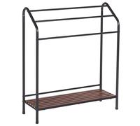 Beliani Towel Stand With Shelf Muriva Metal Black, Black