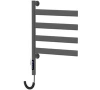 Towel Warmer 80W, Rotatable Heated Rack with LED Touch Control, 30-70°C Temperature, 9H Timer, IPX4 Waterproof, 304 Stainless Steel, Wall Mounted, 4 Tier