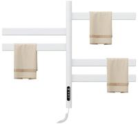 Towel Warmer 80W, Rotatable Heated Rack with LED Touch Control, 30-70°C Temperature, 9H Timer, IPX4 Waterproof, 304 Stainless Steel, Wall Mounted, 4 Tier